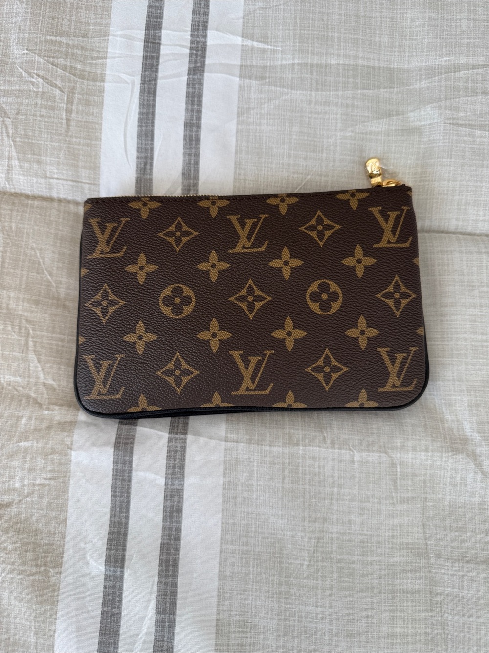 Brown Monogram Zip Card & Key Pouch